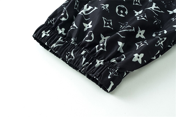 LOUIS VUITTON ルイヴィトン コピー モノグラム総柄 ジョガーパンツ ナイロンパンツ ブラック ストリートラグジュアリー
