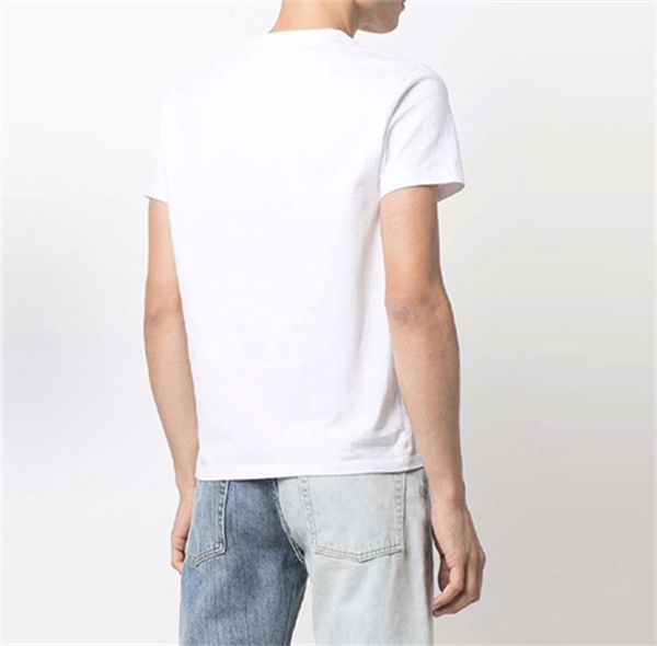 ブラック 半袖Tシャツ AMI Paris アミ パリス コピー 胸元レッドハートロゴ クルーネック 無地調 メンズカジュアルトップス