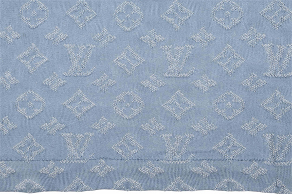 ブルー モノグラムパネル切替 クルーネック ポケットディテール 柔らかニット Tシャツ LOUIS VUITTON ルイヴィトン コピー