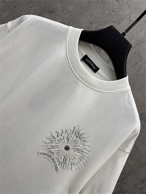  ブラック 半袖Tシャツ Chrome Hearts マルチカラークロスプリント クロムハーツ コピー ペイントスプラッシュ クルーネック ゆったりシルエット