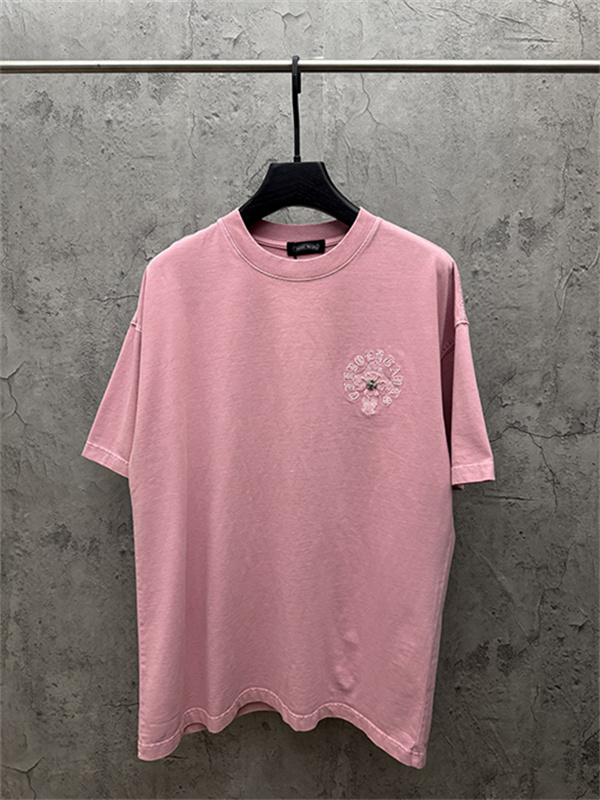 チャコールグレー 半袖カットソー Chrome Hearts クロムハーツ コピー ベーシック無地調 クルーネック リラックスフィット