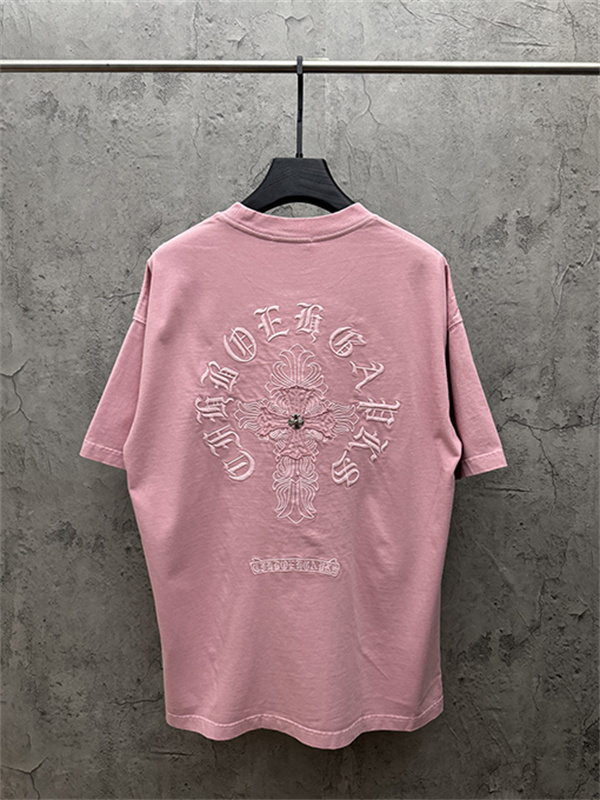 チャコールグレー 半袖カットソー Chrome Hearts クロムハーツ コピー ベーシック無地調 クルーネック リラックスフィット