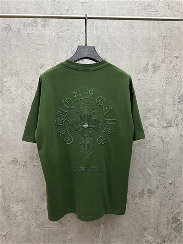 チャコールグレー 半袖カットソー Chrome Hearts クロムハーツ コピー ベーシック無地調 クルーネック リラックスフィット