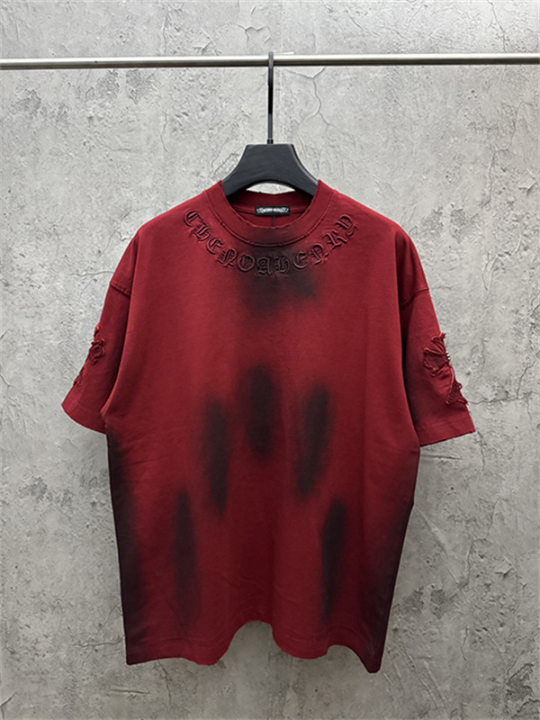 ブラックベース クロスパッチ バックデザイン オーバーサイズ 半袖Tシャツ CHROME HEARTS クロムハーツ コピー