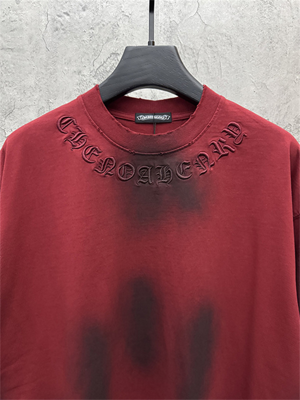 ブラックベース クロスパッチ バックデザイン オーバーサイズ 半袖Tシャツ CHROME HEARTS クロムハーツ コピー