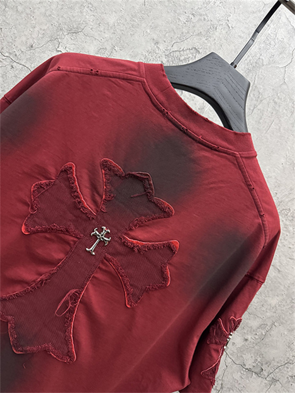 ブラックベース クロスパッチ バックデザイン オーバーサイズ 半袖Tシャツ CHROME HEARTS クロムハーツ コピー