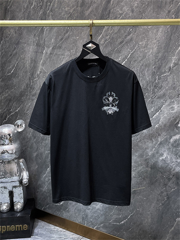 ブラック 半袖Tシャツ Chrome Hearts クロムハーツ コピー フローラル