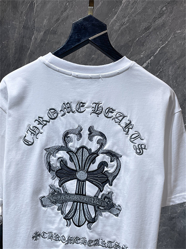 ブラック 半袖Tシャツ Chrome Hearts クロムハーツ コピー フローラル