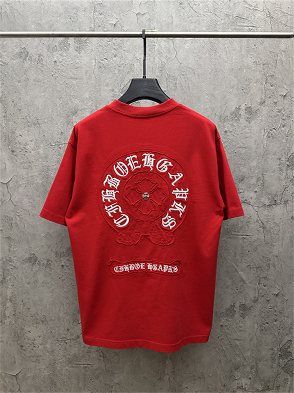  クリームベージュ 半袖Tシャツ Chrome Hearts クロムハーツ コピー 胸元グリーンサークルロゴ クルーネック ワンポイントデザイン