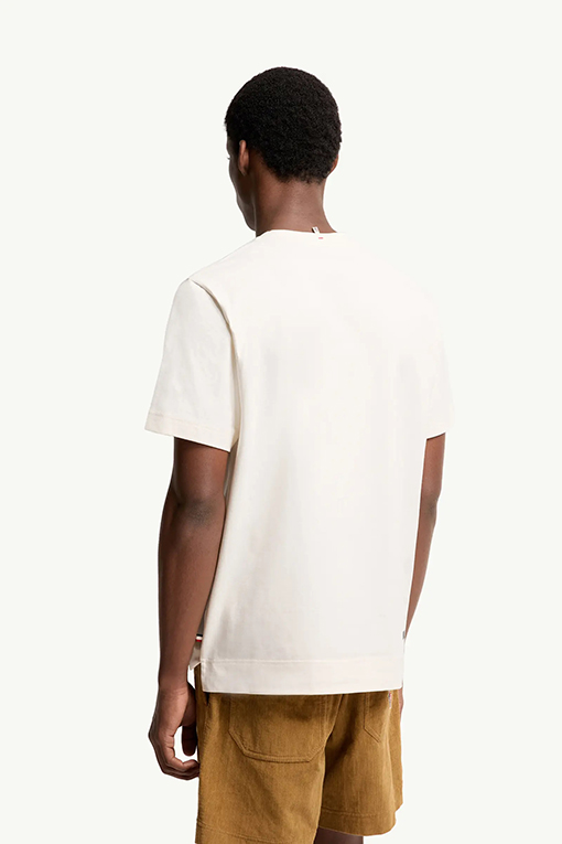ホワイト ブラック 半袖Tシャツ MONCLER GRENOBLE モンクレール グルノーブル コピー 胸元ロゴプリント クルーネック シンプルカジュアル