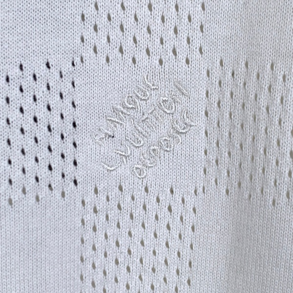 2026新作 LOUIS VUITTON ルイヴィトン コピー ダミエ柄 ニットTシャツ メンズ 半袖 クルーネック ホワイト ジャカード 高級感 カジュアル