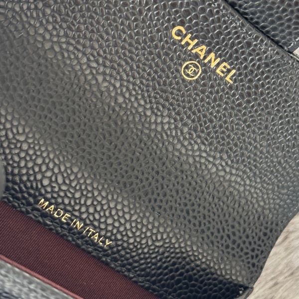 2026新作 CHANEL シャネル コピー クラシックカードケース レディース キャビアスキン 羊皮 ココマーク ブラック 大小球纹 ミニウォレット P80819