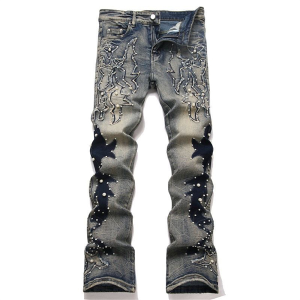 ☆☆アミりデニムコピーAMIRI MX1 ハイストリートジーンズ スリムフィットパンツ FOG ストリート系メンズ