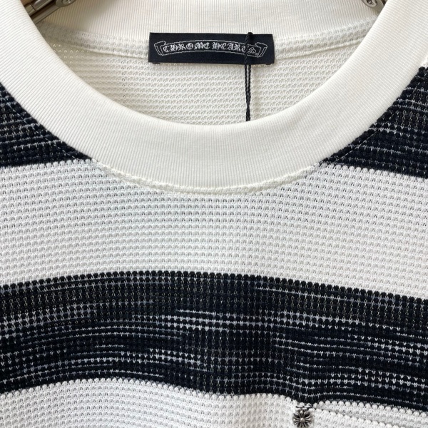 2026新作 CHROME HEARTS クロムハーツ N級 メンズ ボーダーワッフルTシャツ 半袖カットソー 2色展開