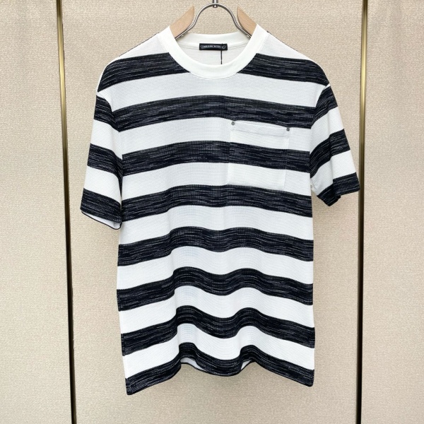2026新作 CHROME HEARTS クロムハーツ N級 メンズ ボーダーワッフルTシャツ 半袖カットソー 2色展開