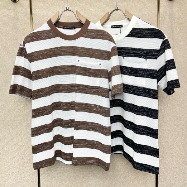 2026新作 CHROME HEARTS クロムハーツ N級 メンズ ボーダーワッフルTシャツ 半袖カットソー 2色展開
