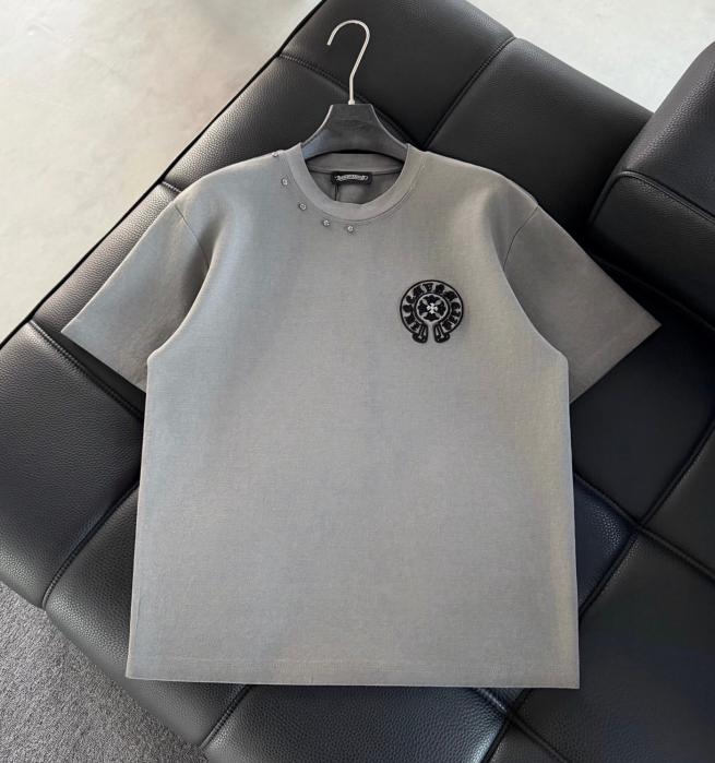 Chrome Heartsクロムハーツtシャツスーパーコピー新作 クロス＆ホースシュー×梵文モチーフ立体刺繍加工男女兼用