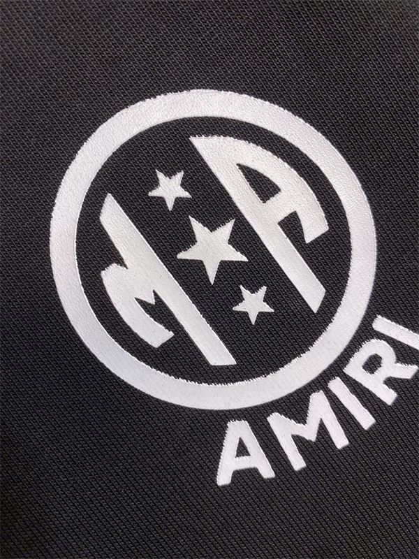 Amiri ☆アミリ 半袖Tシャツコピーヘビーウェイト綿100% ロゴプリント＆袖切り替えデザイン ユニセックス
