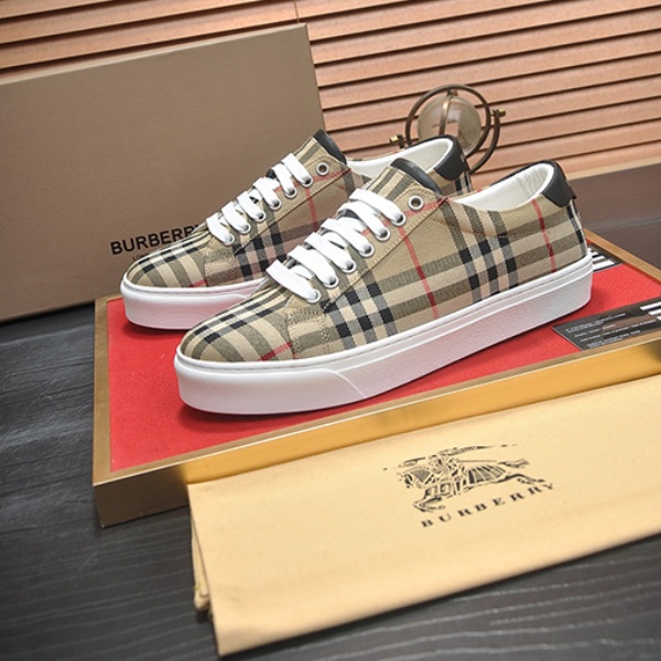 2026新作 BURBERRY バーバリー ヴィンテージチェック ローカットスニーカー キャンバス レースアップシューズ