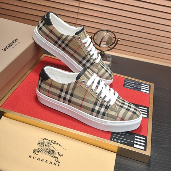 2026新作 BURBERRY バーバリー ヴィンテージチェック ローカットスニーカー キャンバス レースアップシューズ