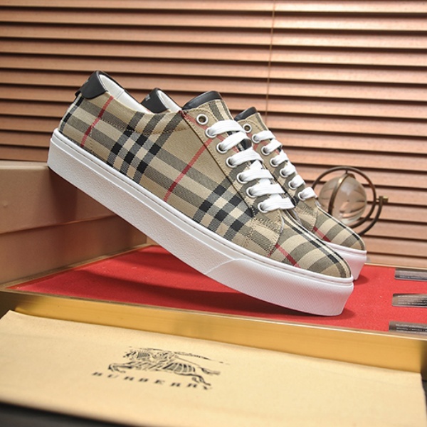 2026新作 BURBERRY バーバリー ヴィンテージチェック ローカットスニーカー キャンバス レースアップシューズ