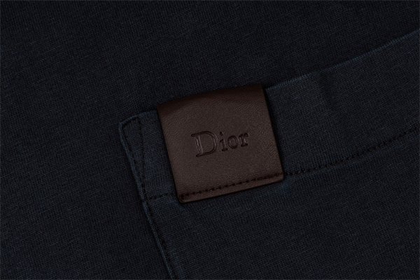 チャコールグレー 渋み DIOR ディオール コピー Tシャツ 胸ポケット ロゴパッチ クルーネック ゆったり 人気 トップス