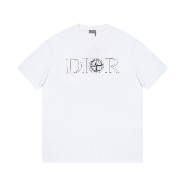 DIOR × STONE ISLAND ディオール ストーンアイランド コンパスロゴ 半袖Tシャツ フロントプリント コットンカットソー