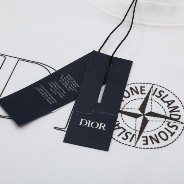 DIOR × STONE ISLAND ディオール ストーンアイランド コンパスロゴ 半袖Tシャツ フロントプリント コットンカットソー