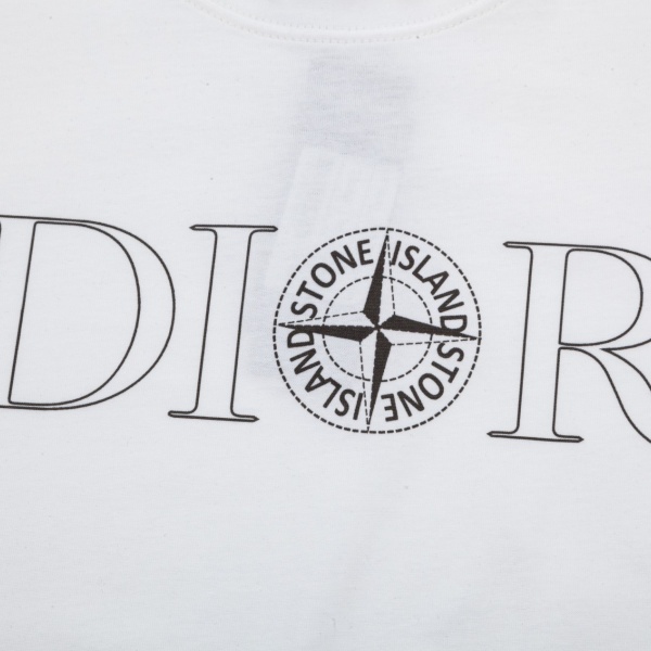 DIOR × STONE ISLAND ディオール ストーンアイランド コンパスロゴ 半袖Tシャツ フロントプリント コットンカットソー