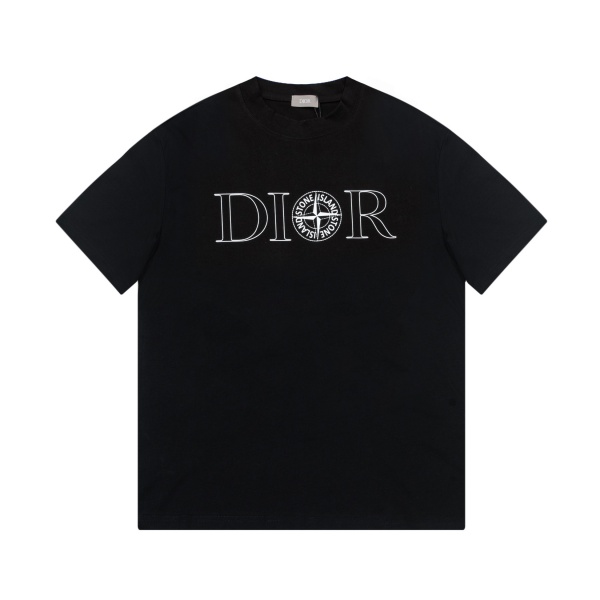 DIOR × STONE ISLAND ディオール ストーンアイランド コンパスロゴ 半袖Tシャツ フロントプリント コットンカットソー