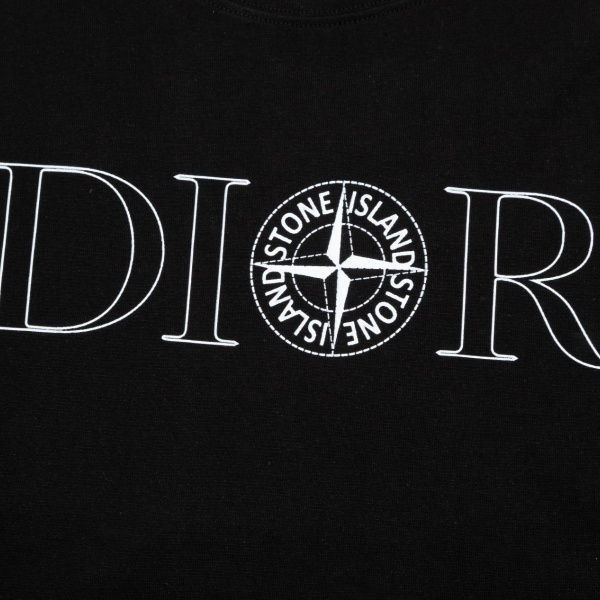 DIOR × STONE ISLAND ディオール ストーンアイランド コンパスロゴ 半袖Tシャツ フロントプリント コットンカットソー