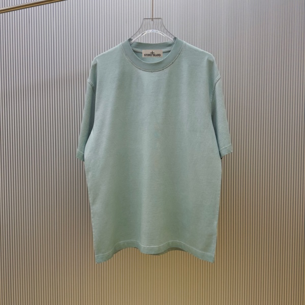 STONE ISLAND ストーンアイランド コンパスバックプリント ヴィンテージウォッシュ 半袖Tシャツ ダメージネック コットンカットソー