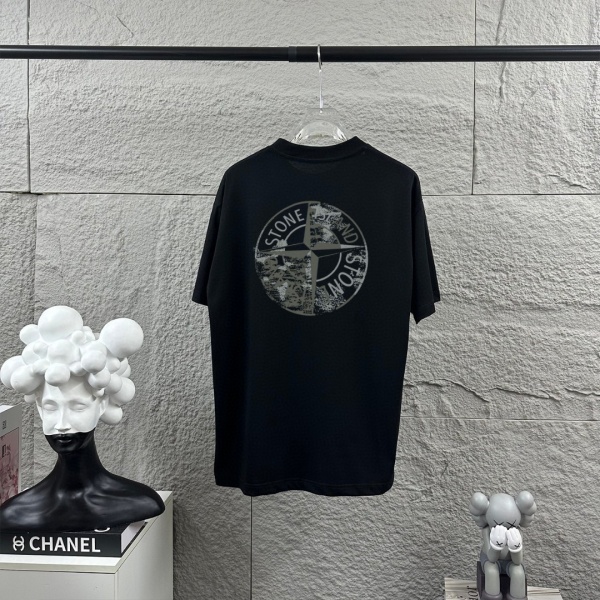 STONE ISLAND ストーンアイランド ヴィンテージコンパス バックプリント 半袖Tシャツ ルーズフィット コットンカットソー