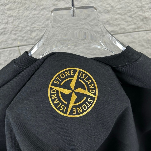 STONE ISLAND ストーンアイランド ゴールドコンパス ロゴプリント 半袖Tシャツ ルーズシルエット コットンカットソー