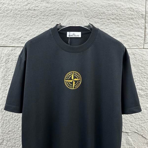 STONE ISLAND ストーンアイランド ゴールドコンパス ロゴプリント 半袖Tシャツ ルーズシルエット コットンカットソー