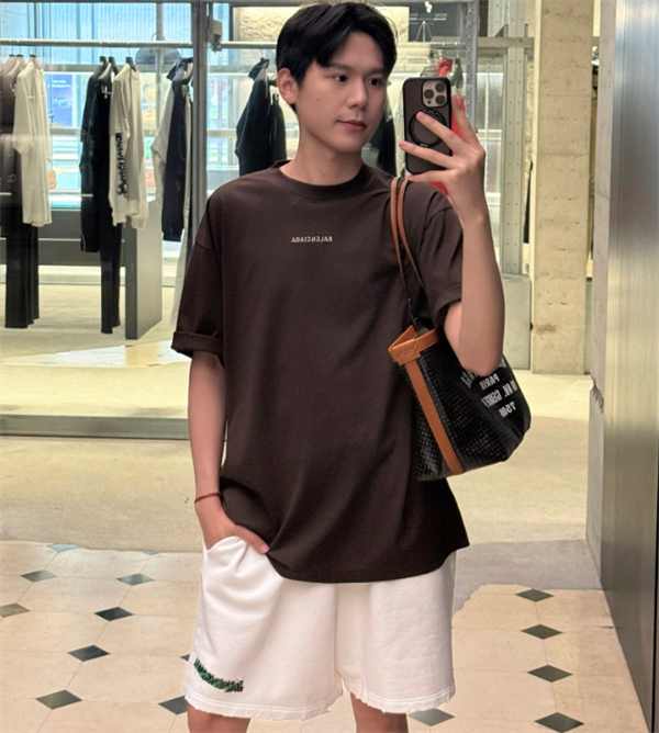 コーヒー色超人気 バレンシアガtシャツスーパーコピーBalenciaga  26ss logo刺繡