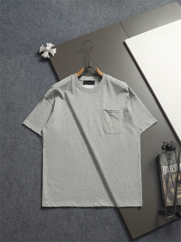 ロゴ刺繍 ポケットデザイン 半袖 AMIRI アミリ コピー Tシャツ ルーズフィット コットンカットソー