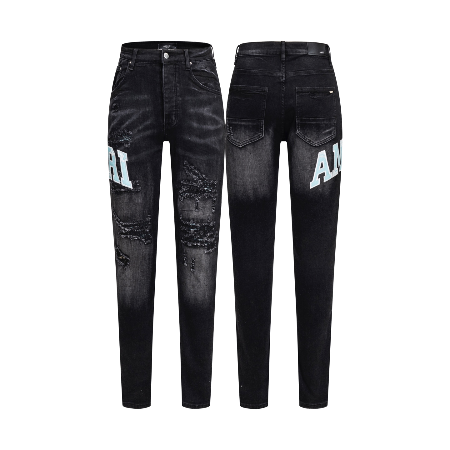 AMIRI アミリ コピー ストリートジーンズ 超人気 クラッシュリペア グラデーションデニム ヴィンテージウォッシュ