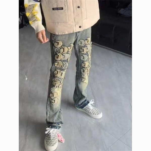 パイソン柄 ヴィンテージウォッシュ AMIRI アミリ コピー デニムパンツ 切替デザイン ストリート映え ラグジュアリー