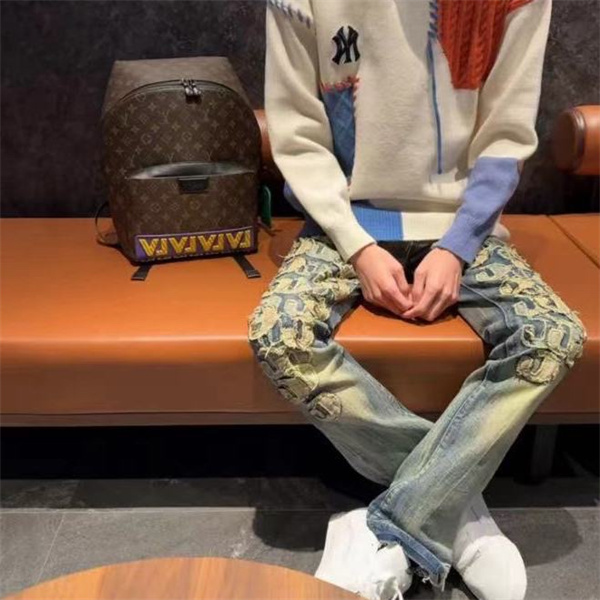 パイソン柄 ヴィンテージウォッシュ AMIRI アミリ コピー デニムパンツ 切替デザイン ストリート映え ラグジュアリー