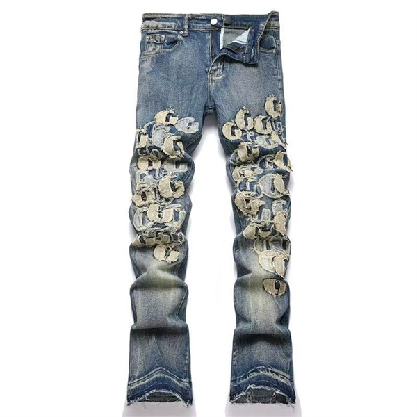 パイソン柄 ヴィンテージウォッシュ AMIRI アミリ コピー デニムパンツ 切替デザイン ストリート映え ラグジュアリー
