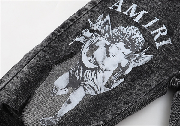エンジェルプリント クラッシュ AMIRI アミリ コピー デニム ウォッシュ仕上げ スリムライン 圧倒的オーラ