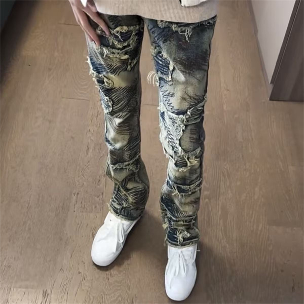 アートダメージ ヴィンテージウォッシュ AMIRI アミリ コピー デニム 2026人気 立体 シャープシルエット ハイセンス
