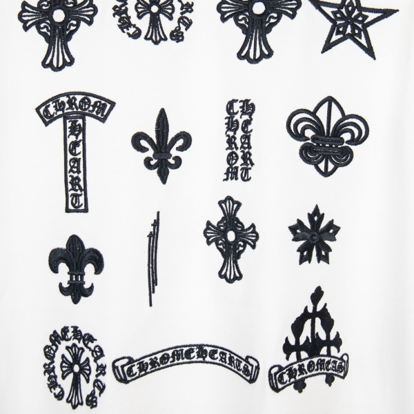 CHROME HEARTS クロムハーツ 2026限定 マルチモチーフバックプリント クルーネック 半袖Tシャツ クロスロゴ オーバーサイズ メンズ レディース