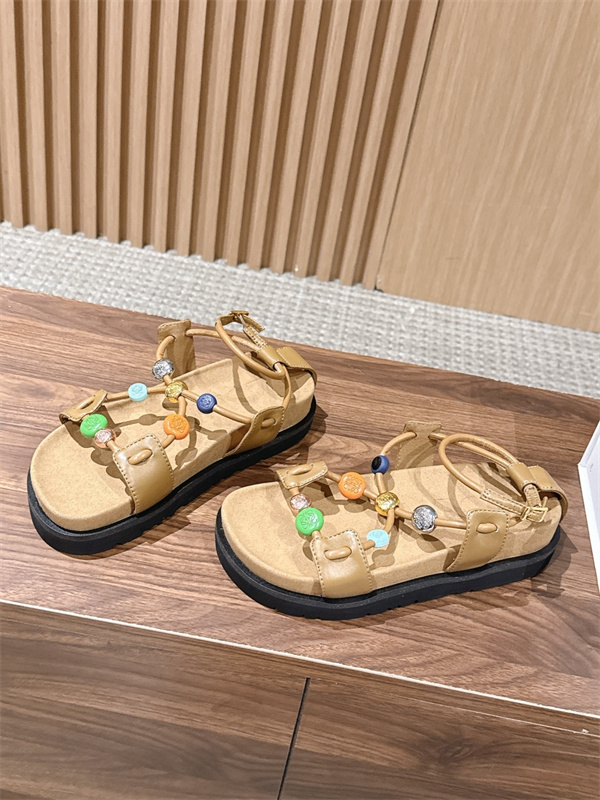 シンプル＆個性派LOEWE Pebble Beads Fussbett  ロエベサンダルレディースコピー4cm