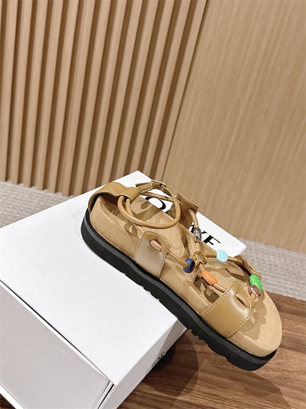 シンプル＆個性派LOEWE Pebble Beads Fussbett  ロエベサンダルレディースコピー4cm