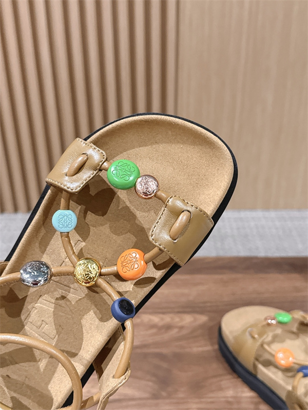 シンプル＆個性派LOEWE Pebble Beads Fussbett  ロエベサンダルレディースコピー4cm