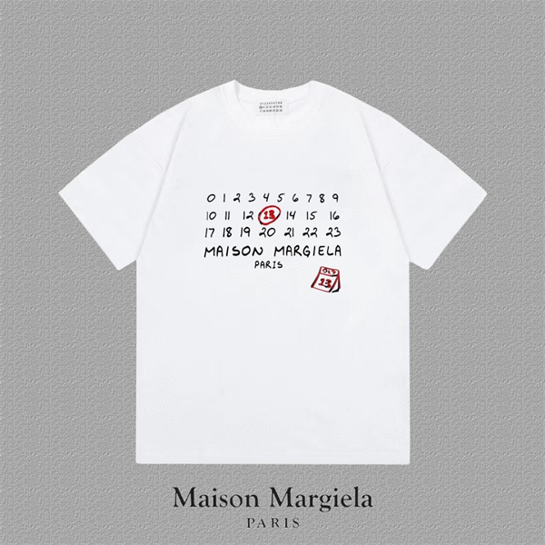 人気 Maison Margiela メゾンマルジェラ コピー Tシャツ 手書き風ナンバーロゴ 韓国系 ミニマル メンズ レディース