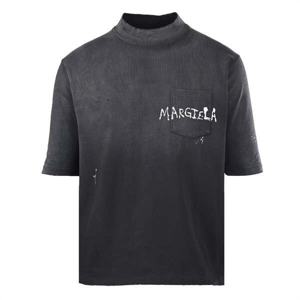 ハイネック半袖 Vintage加工 ダメージ風 Maison Margiela メゾンマルジェラ コピー Tシャツ モードストリート