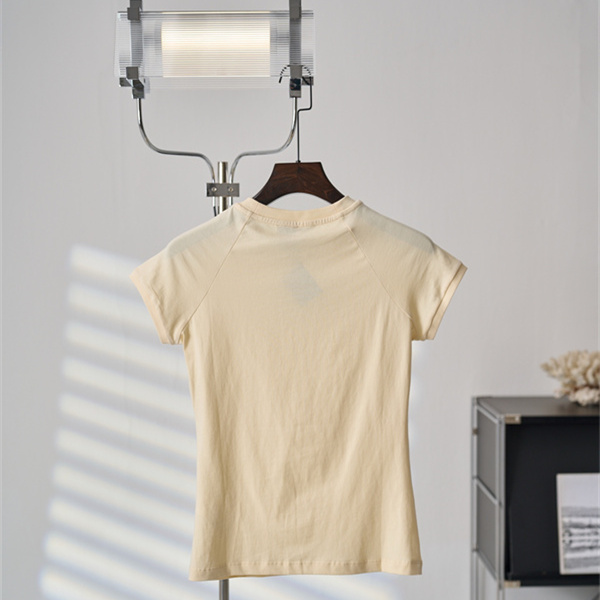 ワンポイント刺繍 コンパクト襟 きれいめ日常 激安 LOEWE ロエベ コピー Tシャツ レディース